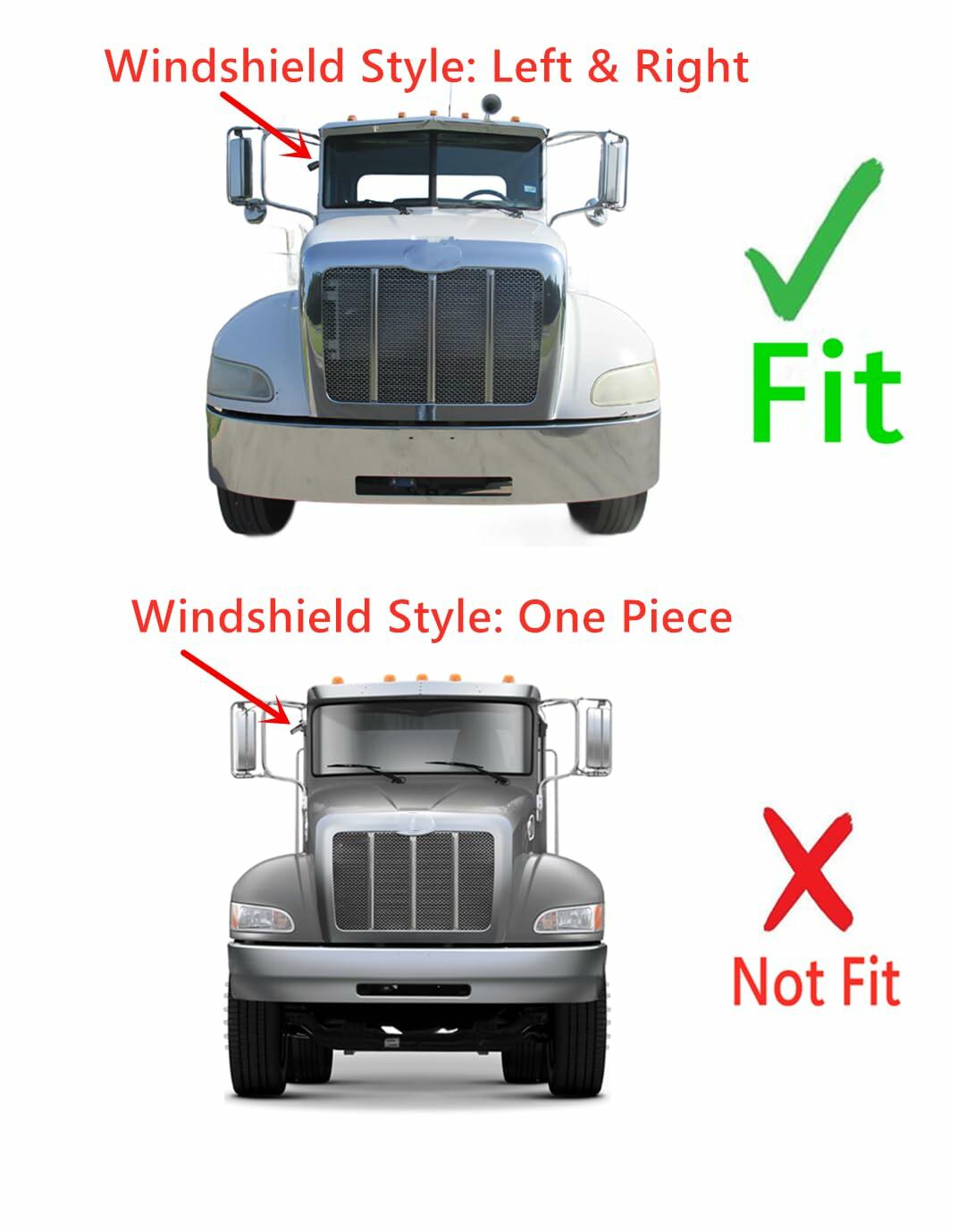 Laminated Passenger Right Side Front Windshield Window Glass Compatible with Peterbilt 200 300 325 330 335 337 340 348 349 353 357 359 365 367 378 378 379 384 385 386 388 389 1987-2022 Models