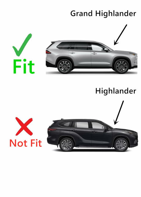 Chrome Style Passenger Right Side Quarter Window Quarter Glass Compatible with Toyota Grand Highlander 2024-2026 Models
