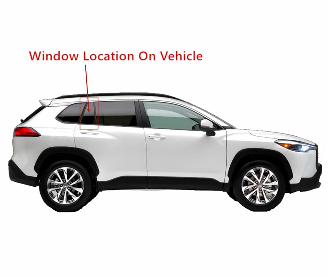 Glass Only Tempered Passenger Right Side Rear Vent Window Vent Glass Compatible with Toyota Corolla Cross 2022-2026 Models (Not For Corolla)