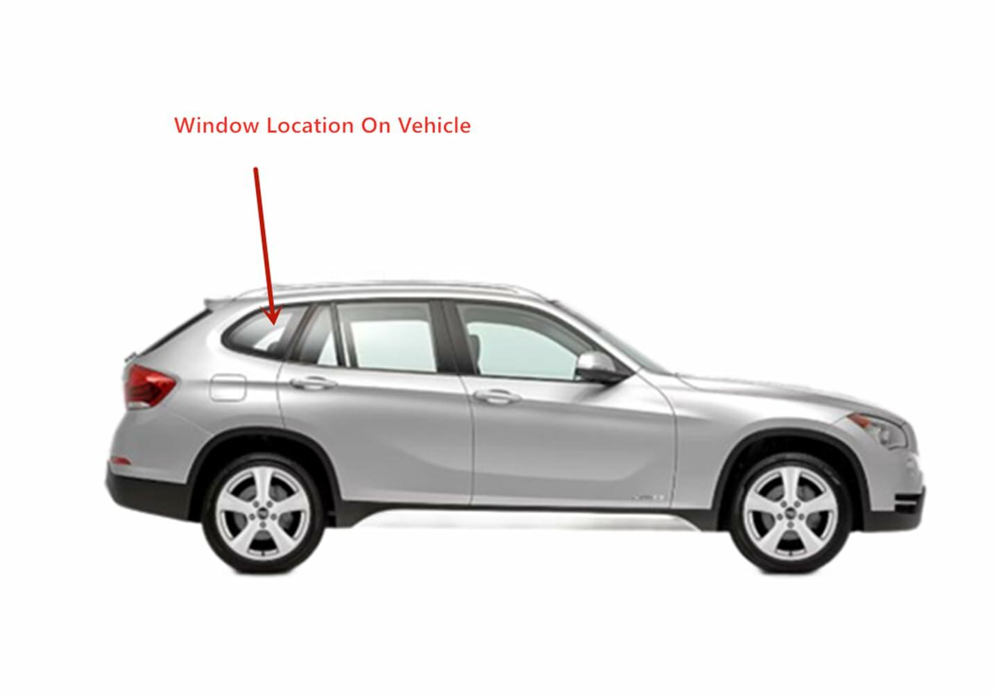 Clear Passenger Right Side Quarter Window Quarter Glass Compatible with BMW X1 2011-2015 Models