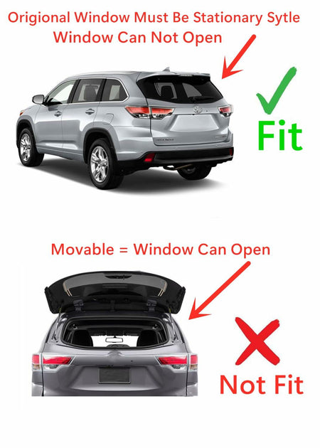 Statioanry Style Heated Rear Back Window Back Glass Compatible with Toyota Highlander 2014-2019 Models