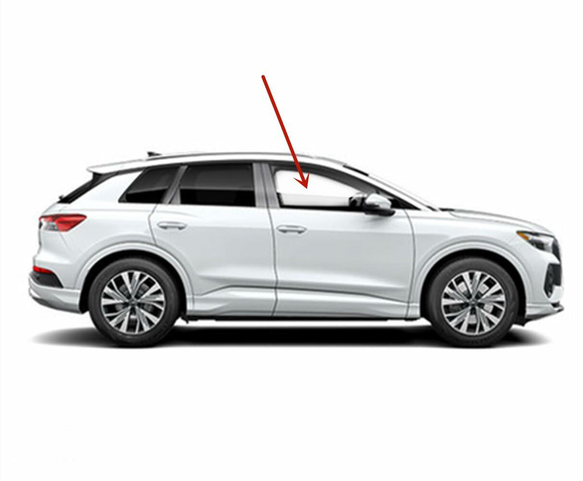 Tempered Passenger Right Side Front Door Window Door Glass Compatible with Audi Q4 E-TRON / Volkswagen ID.4 2021-2026 Models