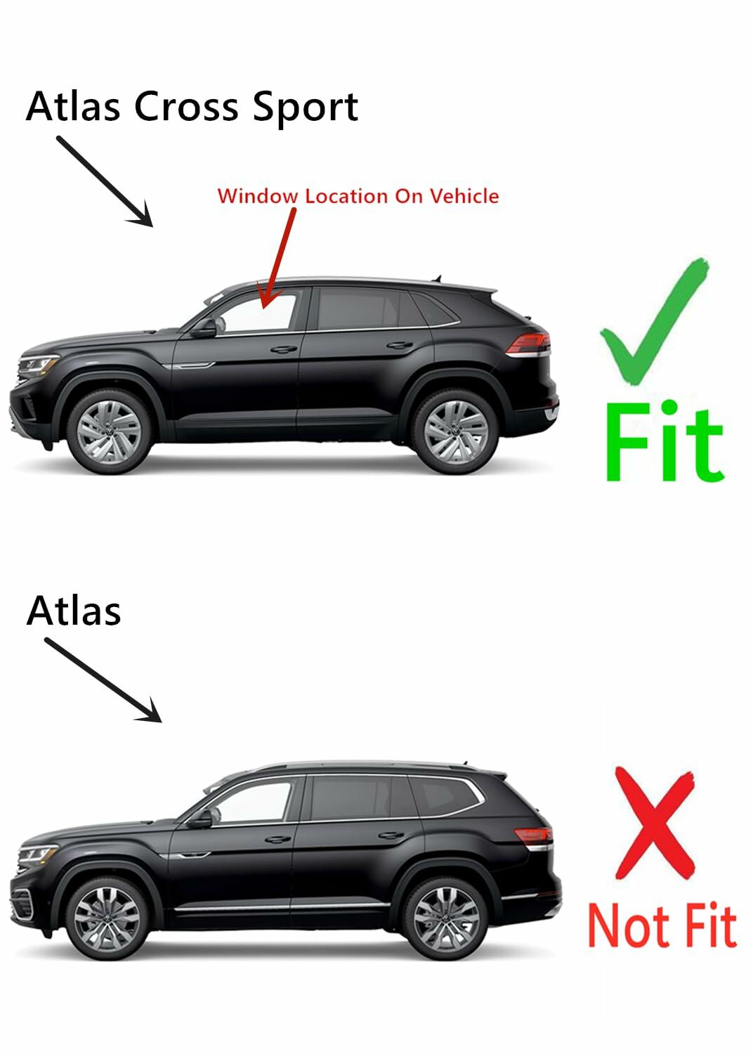 Tempered Driver Left Side Front Door Window Door Glass Compatible with Volkswagen Atlas Cross Sport 2020-2026 Models