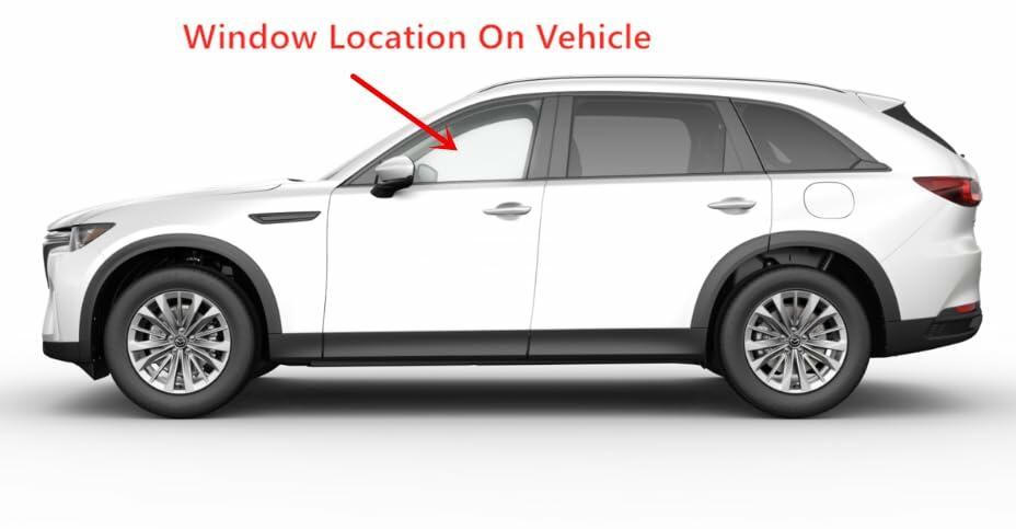Tempered Driver Left Side Front Door Window Door Glass Compatible with Mazda CX-90 2024-2026 Models