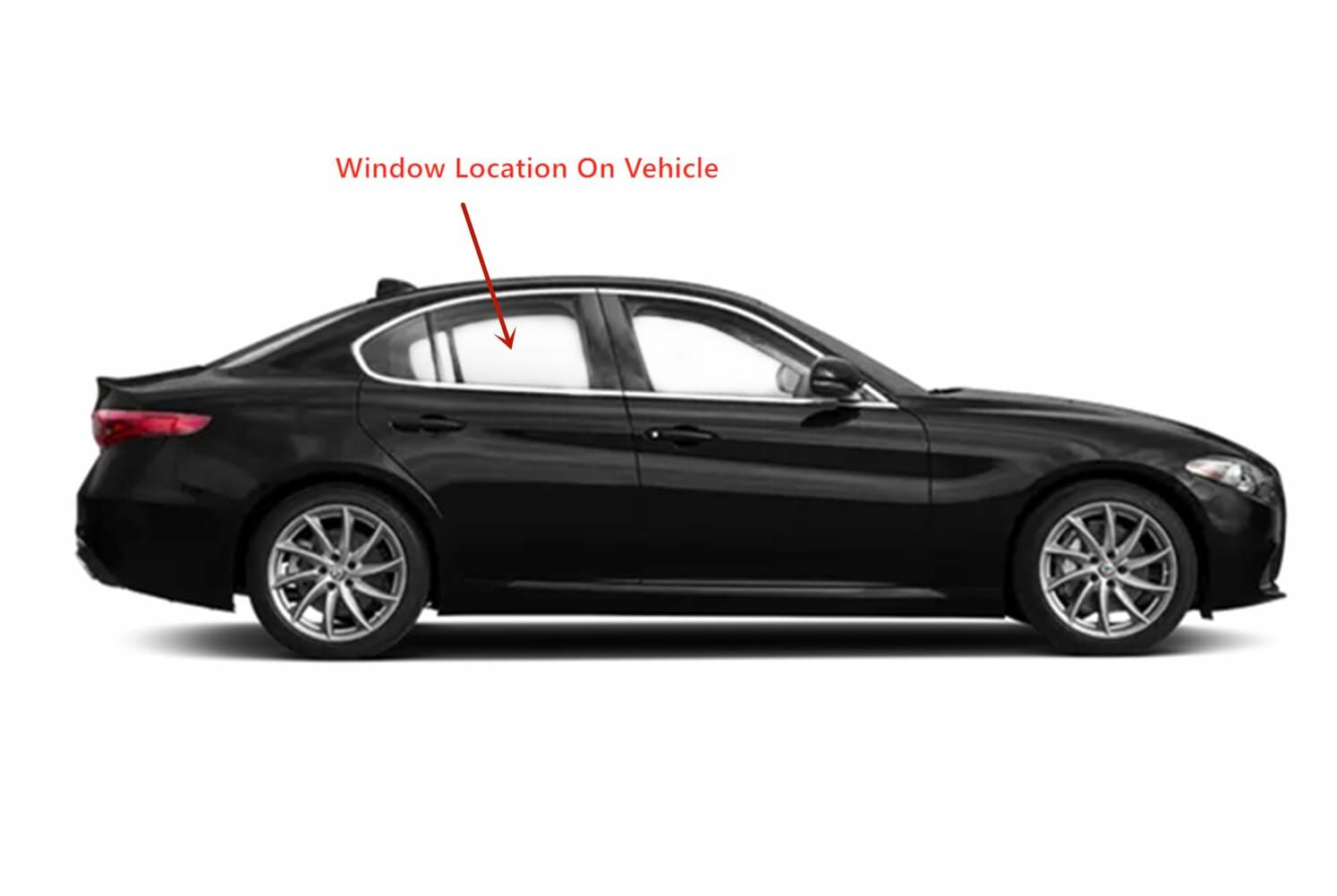 Tempered Passenger Right Side Rear Door Window Door Glass Compatible with Alfa Romeo Giulia 2017-2025 Models