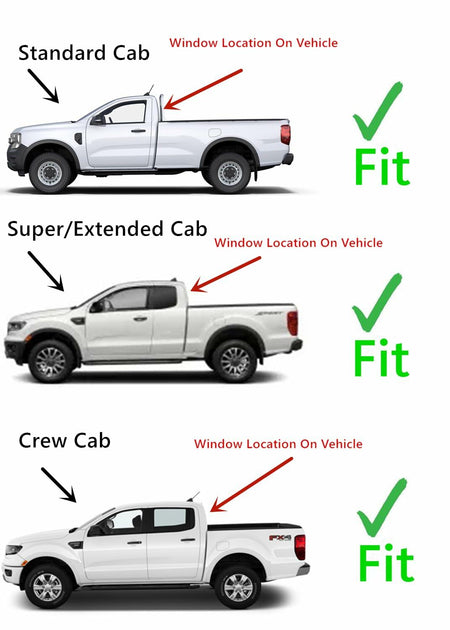 Non-Heated Tempered Clear Stationary Back Window Back Glass Compatible with Ford Ranger Pickup 2019-2023 Models