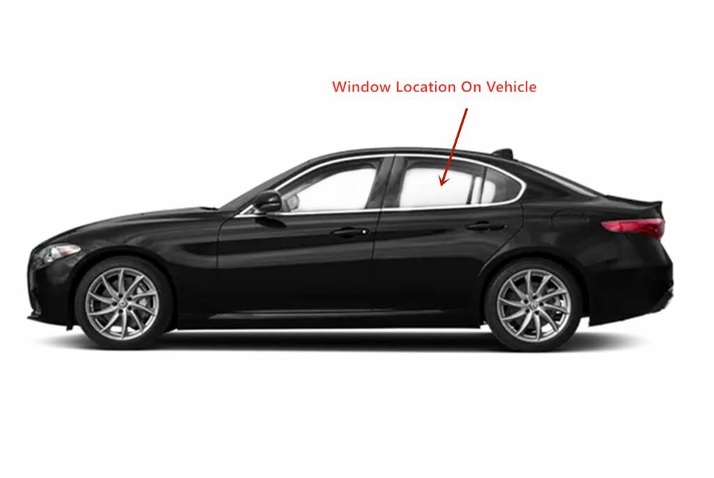 Tempered Driver Left Side Rear Door Window Door Glass Compatible with Alfa Romeo Giulia 2017-2025 Models