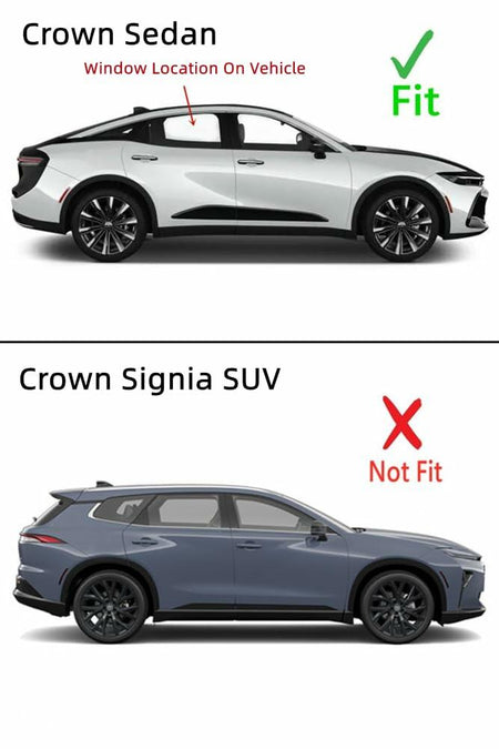 Tempered Passenger Right Side Rear Door Window Door Glass Compatible with Toyota Crown Sedan 2023-2025 Models