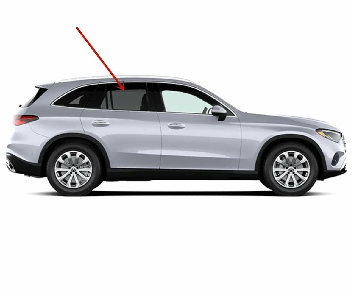 Tempered Passenger Right Side Rear Door Window Door Glass Compatible with Mercedes Benz GLC Class AMG 4-Door Utility 2023-2026 Models