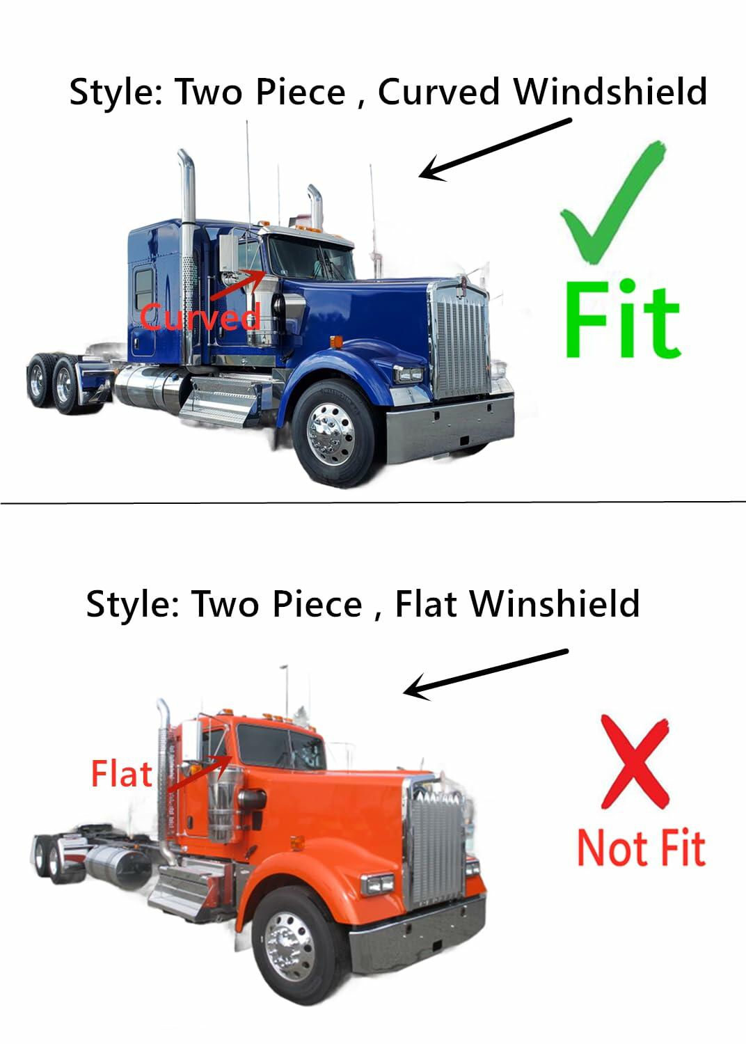 Laminated Passenger Right Side Front Windshield Window Glass Compatible with Kenworth C500 W900 2006-2024 / T170 T270 T300 T440 T470 T600 T660 2006-2018 / T370 T800 2006-2022