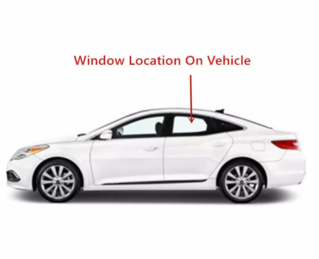 Tempered Driver Left Side Rear Door Window Glass Compatible with Hyundai Azera 2012-2017 Models