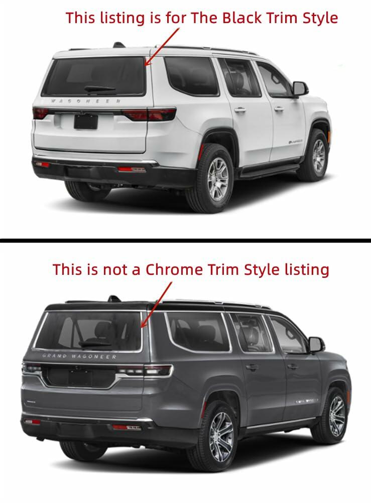 Laminated Black Trim Heated Rear Back Tailgate Liftgate Window Glass Compatible with Jeep Wagoneer/Wagoneer L/Grand Wagoneer/Grand Wagoneer L 2022-2025 Models W/Feature
