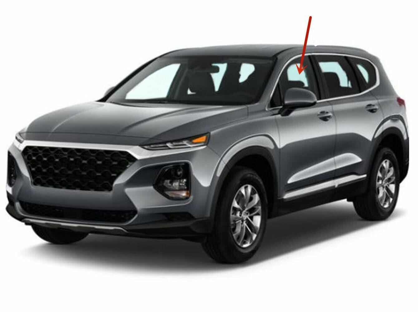 Tempered Driver Left Side Front Door Window Door Glass Compatible with Hyundai Santa Fe 2019-2023 Models