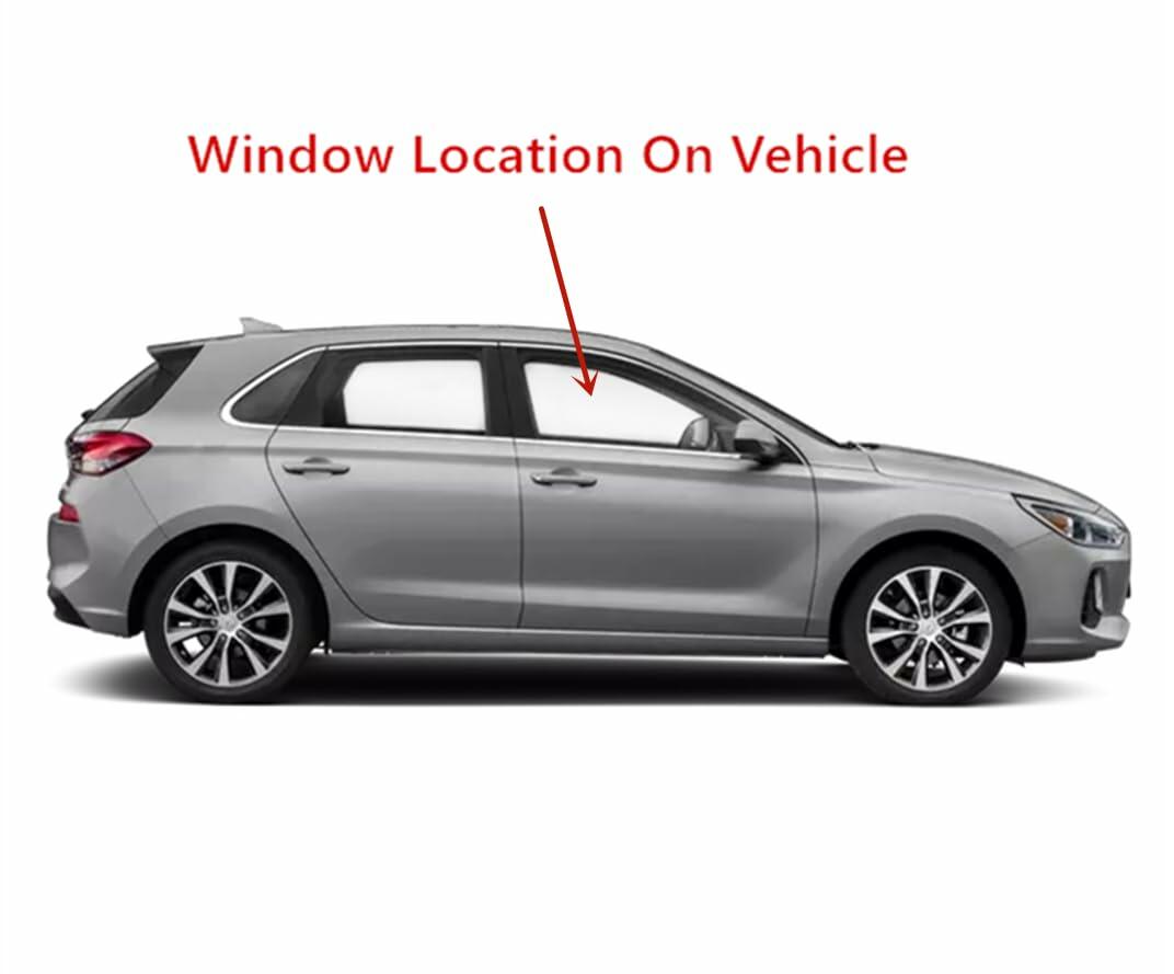 Tempered Passenger Right Side Front Door Window Glass Compatible with Hyundai Elantra GT 2018-2020 Models