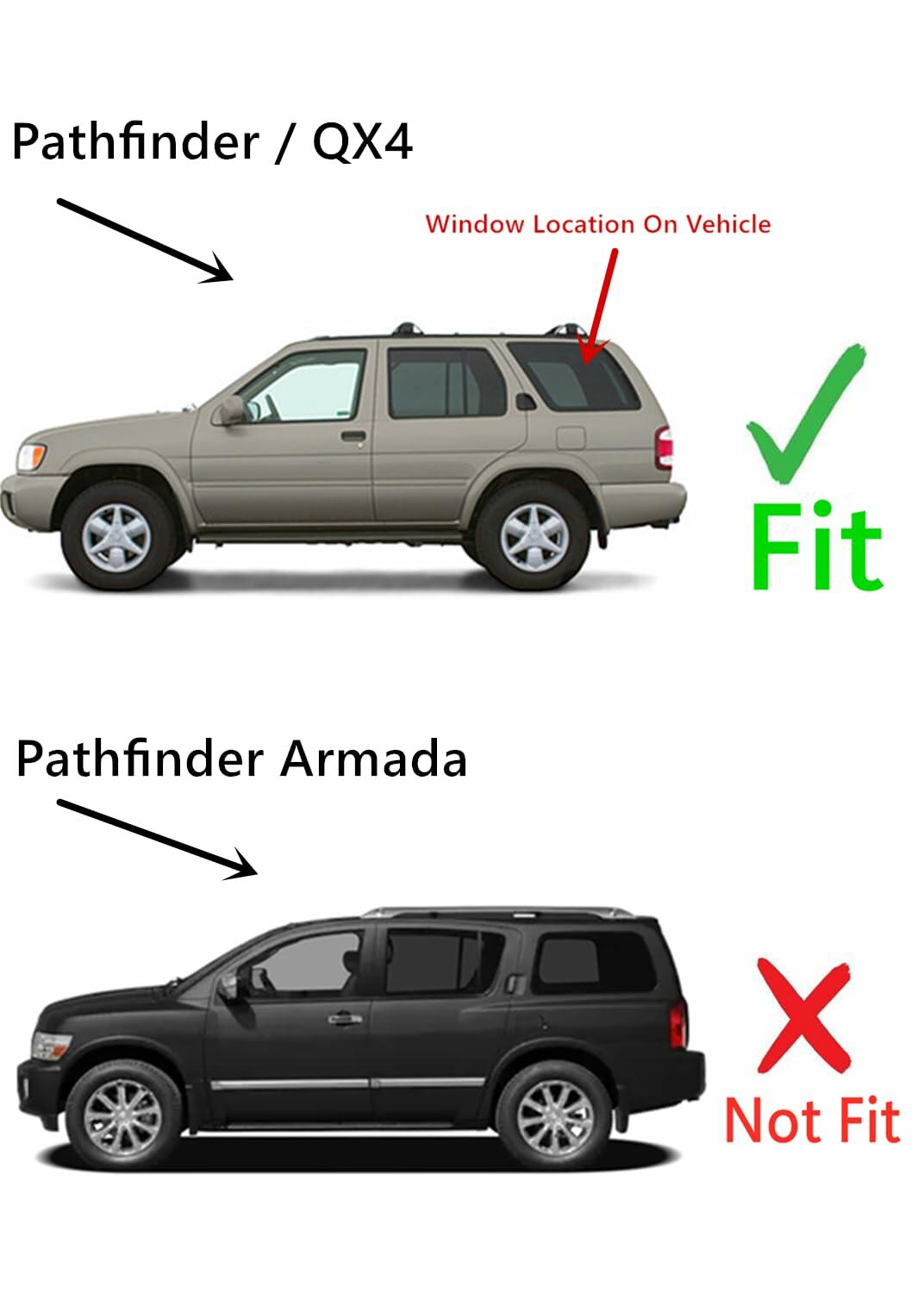 Tempered Privacy Driver Left Side Quarter Window Quarter Glass Compatible With Nissan Pathfinder / Infiniti QX4 1996-2004 Models (Not For Pathfinder Armada)