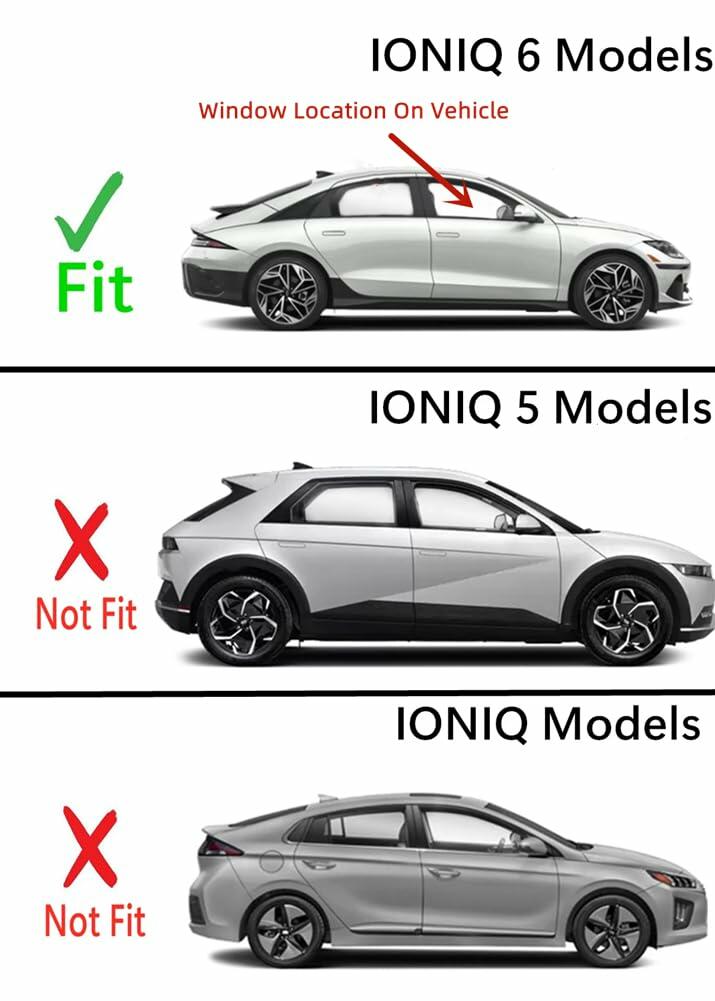 Laminated Passenger Right Side Front Door Window Door Glass Compatible with Hyundai IONIQ 6 2023-2025 Models (Not for IONIQ or IONIQ 5)