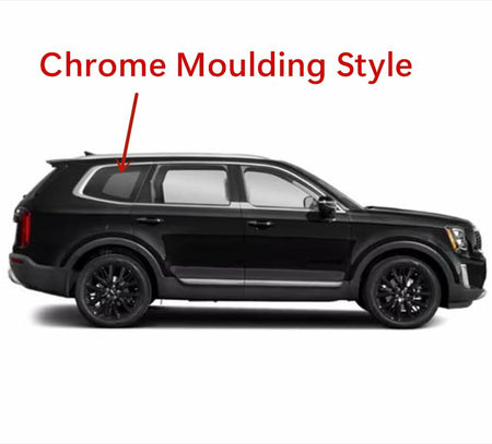 Chrome Moulding Style Tempered Passenger Right Side Quarter Window Quarter Glass Compatible with Kia Telluride 2020-2025 Models
