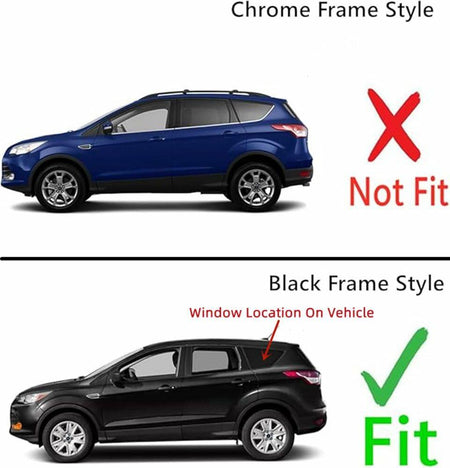 Tempered Driver Left Side Rear Quarter Window Quarter Glass Black Frame Style Compatible with Ford Escape 2013-2019 Models