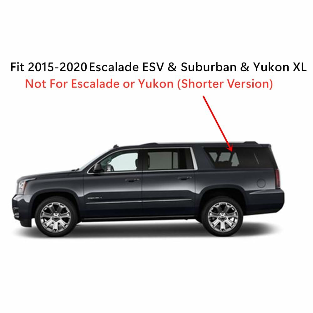 Tempered Driver Left Side Quarter Window Quarter Glass Compatible with GMC Yukon XL / Chevrolet Suburban / Cadillac Escalade ESV 2015-2020 Models (Not For Escalade or Yukon)