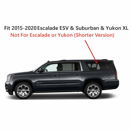 Tempered Driver Left Side Quarter Window Quarter Glass Compatible with GMC Yukon XL / Chevrolet Suburban / Cadillac Escalade ESV 2015-2020 Models (Not For Escalade or Yukon)
