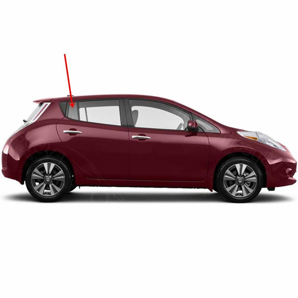 Tempered Passenger Right Side Rear Vent Window Vent Glass Compatible with Nissan Leaf 2011-2017 Models