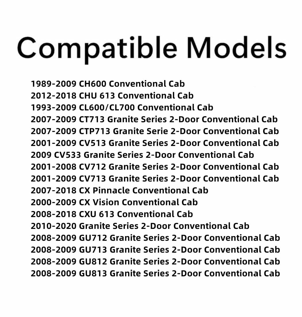 Glass Only W/O Gasket Back Window Back Glass Compatible with Mack CH600 CHU613 CL600 CL700 CT713 CTP713 CV513 CV533 CV712 CV713 CX CXU613 Granite GU712 GU713 GU812 GU813 Models