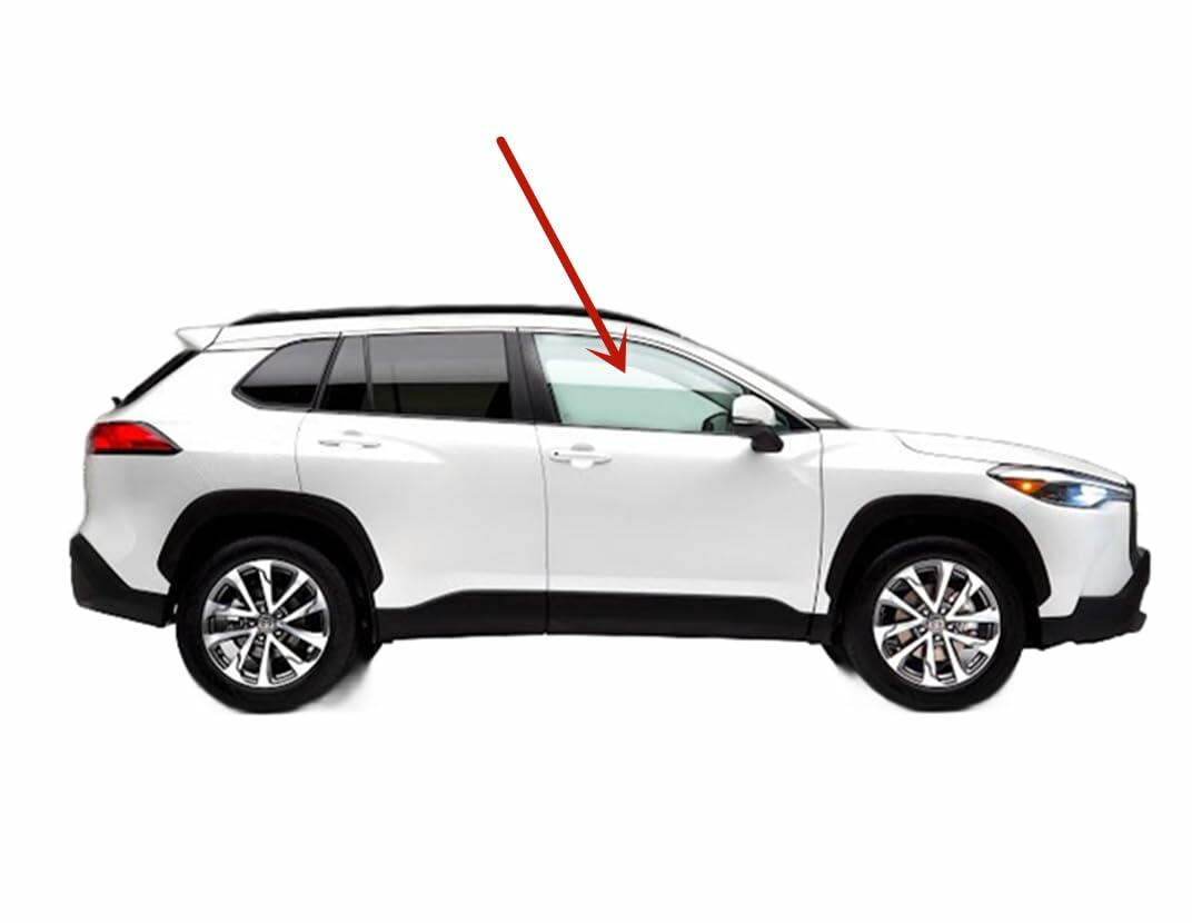 Tempered Passenger Right Side Front Door Window Door Glass Compatible with Toyota Corolla Cross 2022-2026 Models (Not For Corolla)