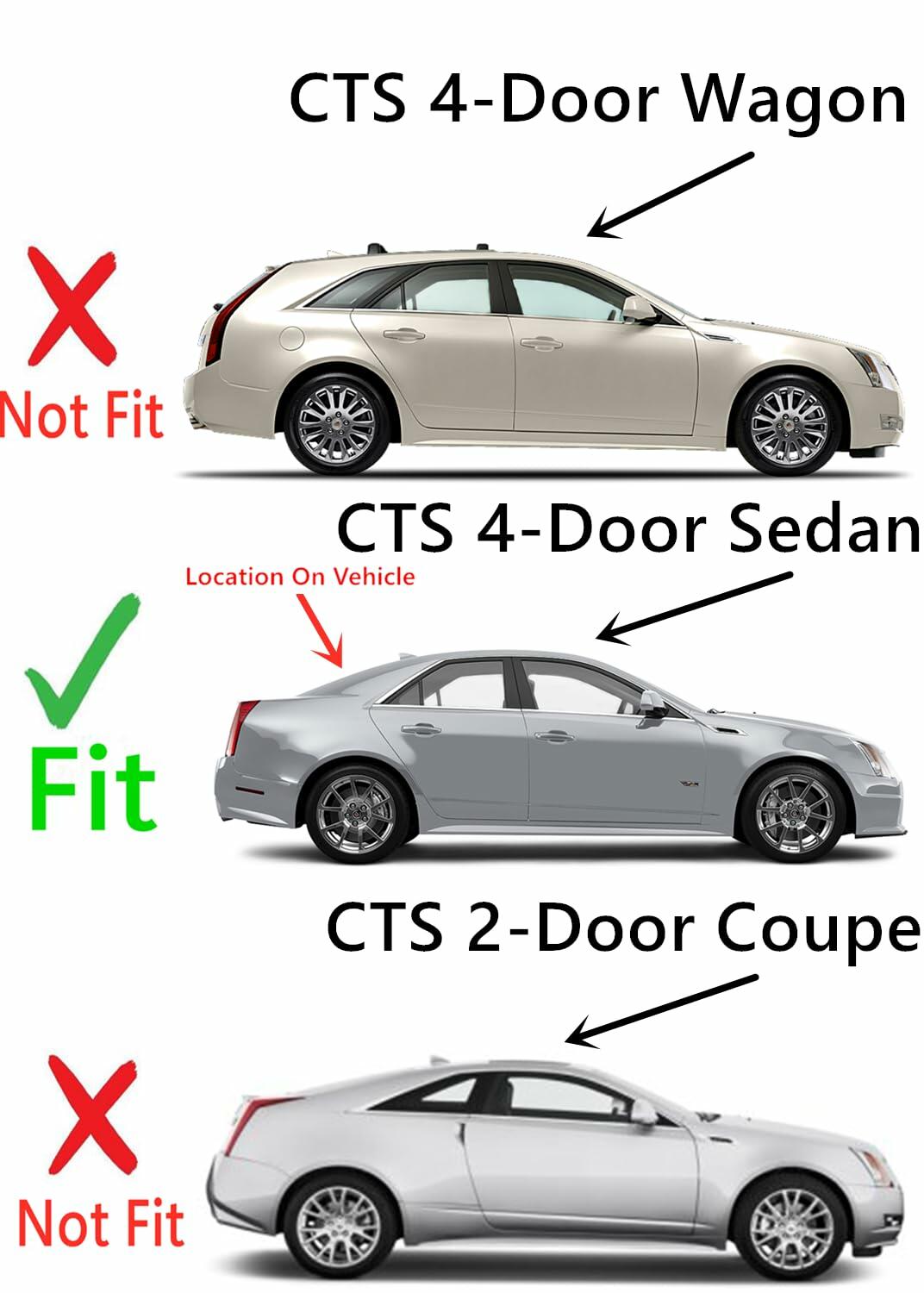Heated W/Antenna Back Window Back Glass Compatible with Cadillac CTS 2008-2013 4 Door Sedan Models