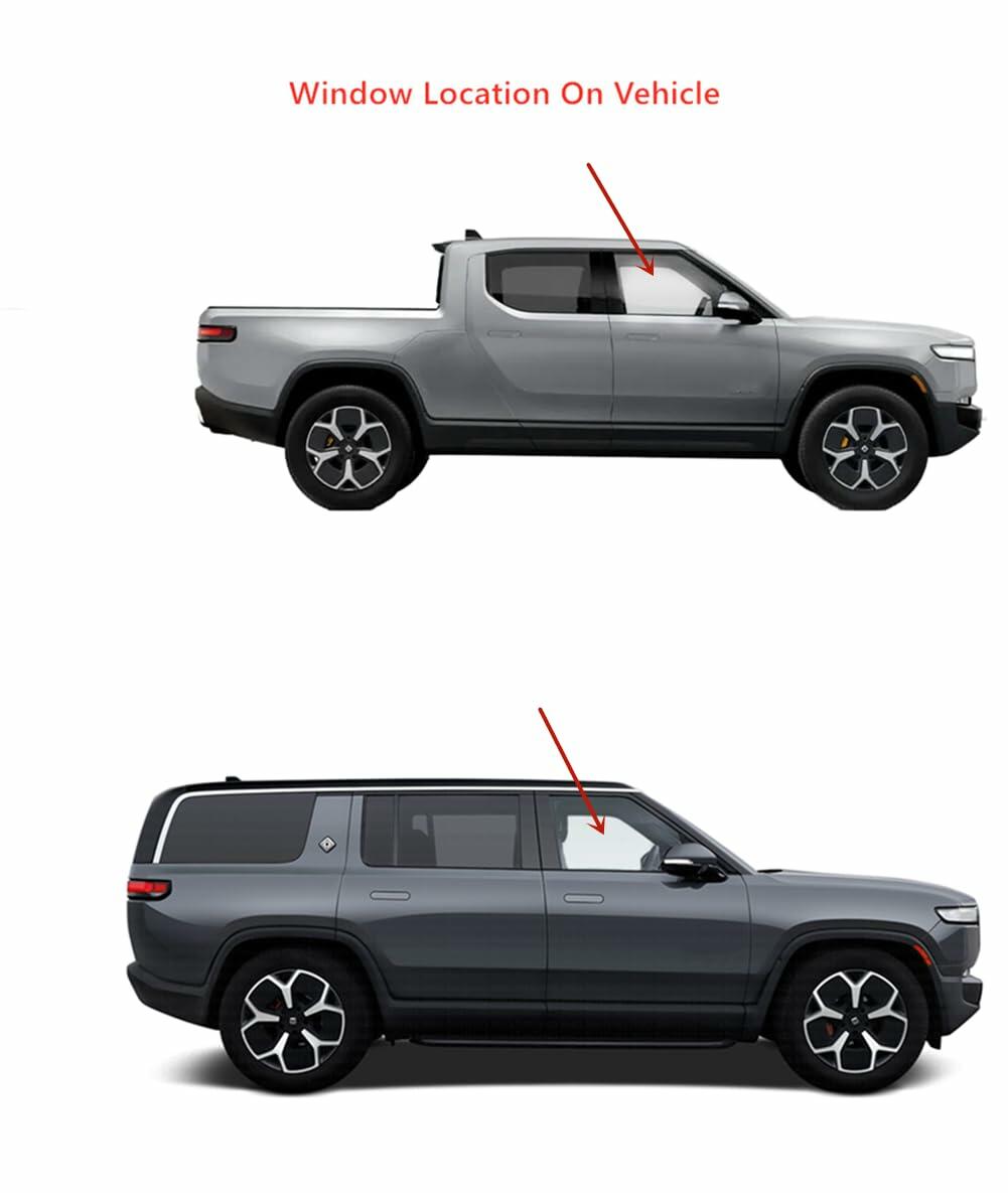 Laminated Passenger Right Side Front Door Window Glass Compatible with Rivian R1T R1S 2022-2025 Models