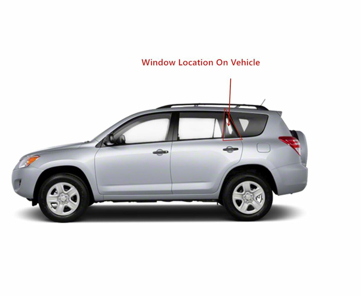 Clear Tempered Driver Left Side Rear Vent Window Vent Glass Compatible with Toyota RAV4 2006-2012 Models