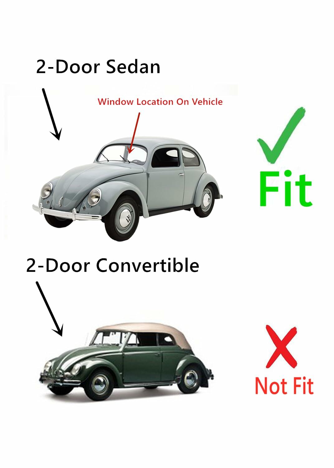 Laminated Front Windshield Window Glass Compatible with Volkswagen Beetle 1958-1964 2-Door Sedan Models