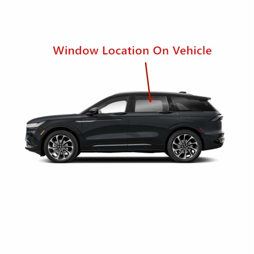 Tempered Driver Left Side Rear Door Window Door Glass Compatible with Lincoln Nautilus 2024-2026 Models