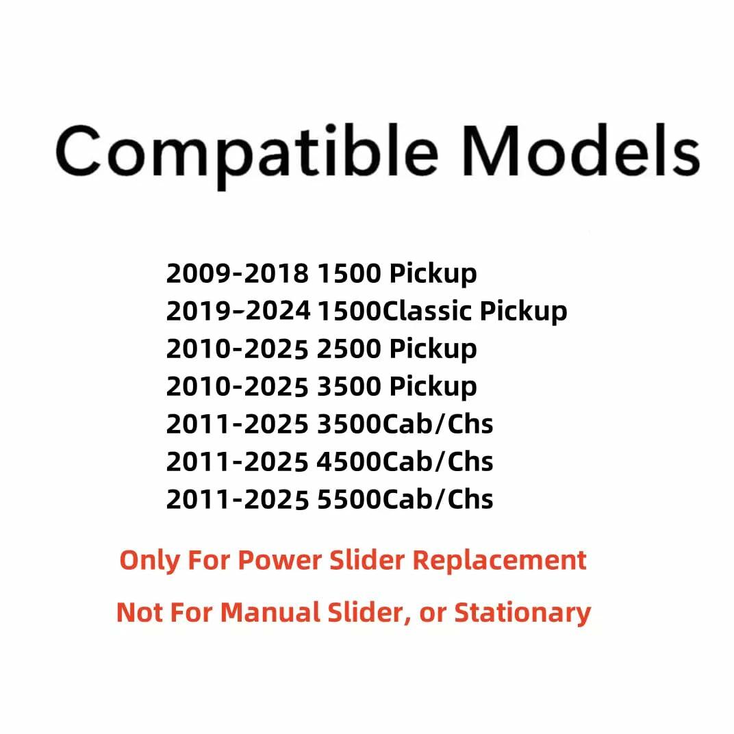 OE Power Sliding Back Window Back Power Slider Glass Compatible with Dodge Ram Pickup 2009-2018 1500 & 2019-2024 1500 Classic & 2010-2025 2500 3500 & 2011-2025 3500Cab/Chs 4500 5500 Models