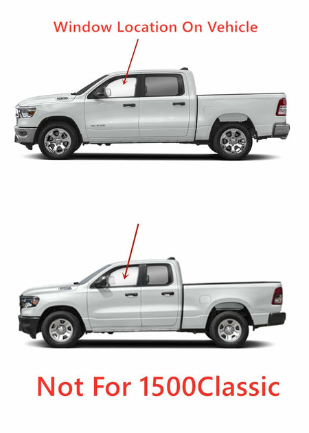 Tempered Driver Left Side Front Door Window Door Glass Compatible with Ram 1500 Pickup 2019-2026 Models (Not For 1500Classic)