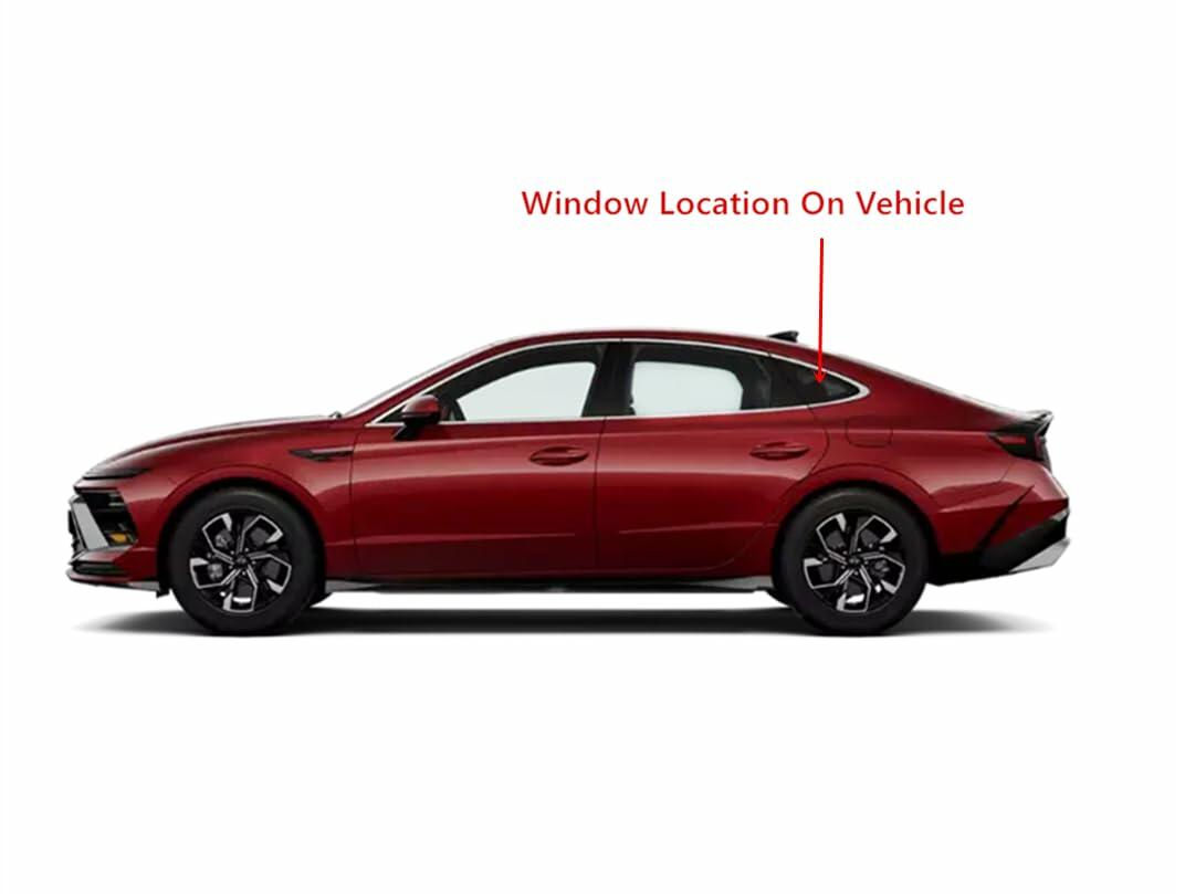 Tempered Driver Left Side Quarter Window Quarter Glass Compatible with Hyundai Sonata 2020-2026 Models