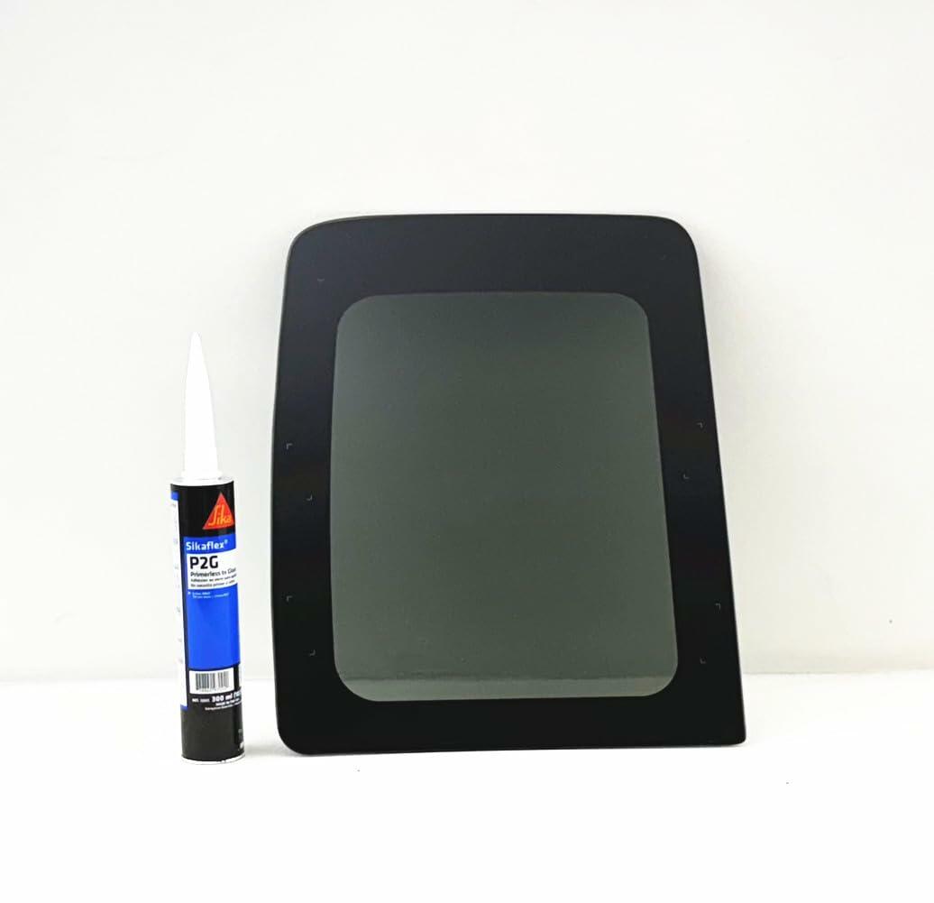 Tempered Passenger Right Side Quarter Window Quarter Glass Compatible with Dodge Dakota 2005-2010 / Ram Dakota 2011 / Mitsubishi Raider 2006-2010 4-Door Extended/Club Cab Pickup With Glue