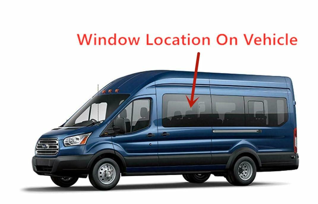 Privacy Driver Left Side Sliding Door Window Door Glass Compatible with Ford Transit 110.2" High-Roof 100.8" Mid-Roof Van 2015-2026 Models (Not for Transit Connect or Low-Roof Transit)