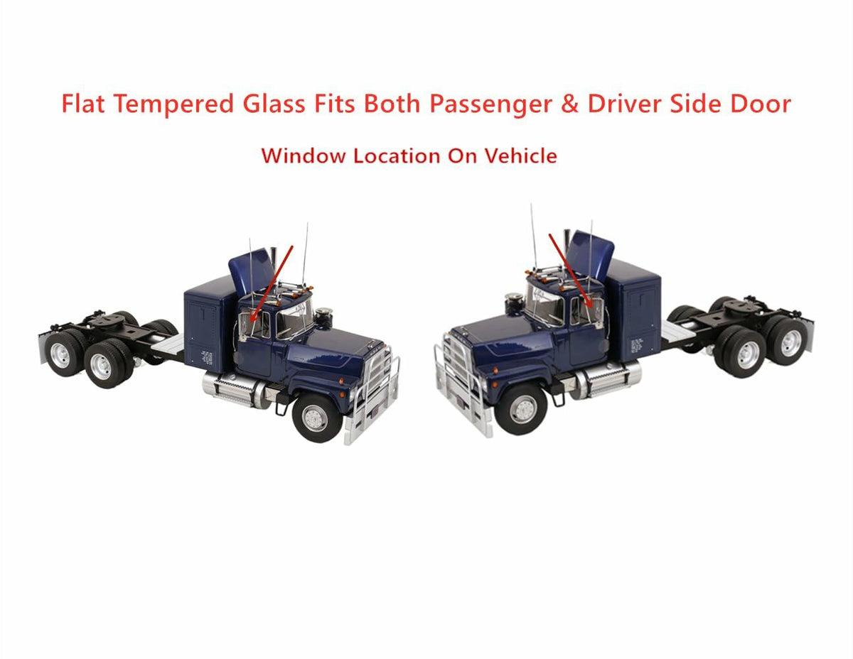 Tempered Front Door Window Glass Compatible with Mack CA47 CA49 CA494 CAS48 DM DMM R RB RD RL RM RS RW U Series 1963-2006 Models (Fit Both Passenger / Driver Side)