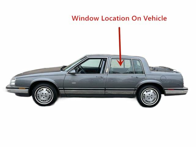 Driver Left Side Rear Door Window Glass Compatible with Buick Electra / Oldsmobile Ninety-Eight 1987-1990 & Buick LeSabre / Oldsmobile Delta Eighty-Eight / Pontiac Bonneville 1987-1991 4-Dr Sedan