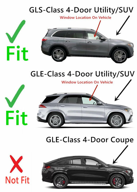Tempered Passenger Right Side Front Door Window Glass Compatible with Mercedes Benz GLE350 GLE43AMG GLE450 GLE53AMG GLE580 GLE63AMG GLS450 GLS580 GLS63AMG 4Dr SUV 2020-2025 Models (Not For Coupe)