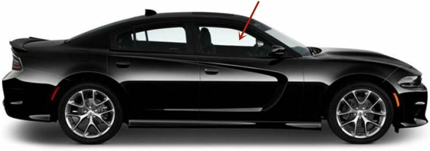 Tempered Passenger Right Side Front Door Window Door Glass Compatible with Dodge Charger 2011-2023 Model