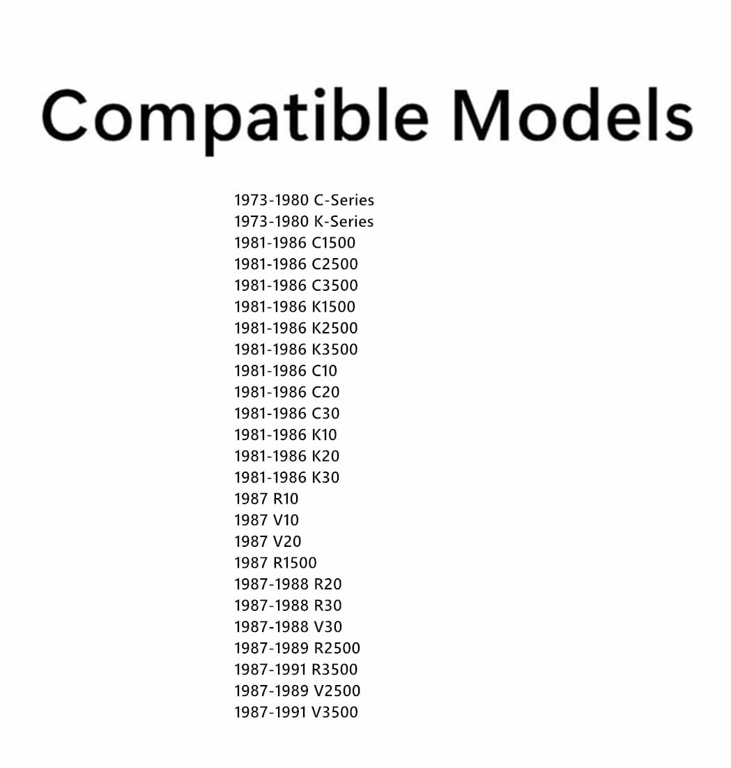 Rear Back Manual Slider Window Glass Compatible with Chevrolet/GMC C-Series K-Series 1979-1986 & R10 R20 R30 V10 V20 R2500 R3500 V2500 V3500 1987-1991 Pickup (Gasket Not Included)