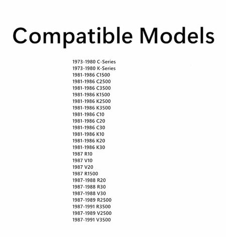 Rear Back Manual Slider Window Glass Compatible with Chevrolet/GMC C-Series K-Series 1979-1986 & R10 R20 R30 V10 V20 R2500 R3500 V2500 V3500 1987-1991 Pickup (Gasket Not Included)