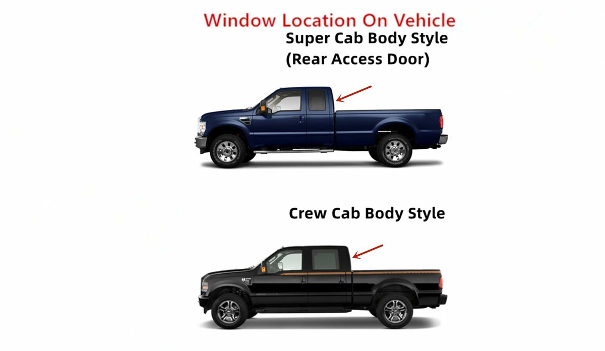 Heated With Motor Included Power Slider Style Back Window Back Glass Compatible with Ford F250 F350 F450 F550 F650 F750 Pickup 2011-2016 Models