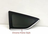 Tempered Driver Left Side Rear Quarter Window Quarter Glass Chrome Frame Style Compatible with Ford Escape 2013-2019 Models