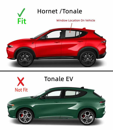 Tempered Driver Left Side Rear Door Window Door Glass Compatible with Dodge Hornet / Alfa Romeo Tonale 2023-2025 Models