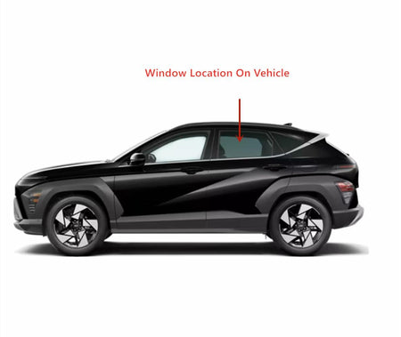 Tempered Driver Left Side Rear Door Window Door Glass Compatible with Hyundai Kona / Kona Electric 2024-2026 Models