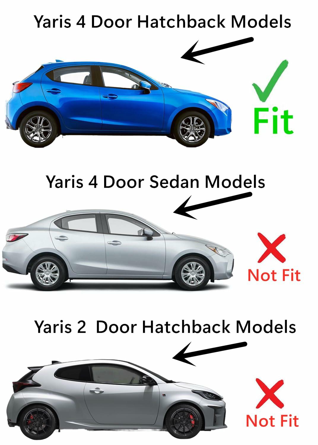 Tempered Passenger Right Side Front Door Window Door Glass Compatible with Toyota Yaris 4-Door Hatchback 2020-2021 Models