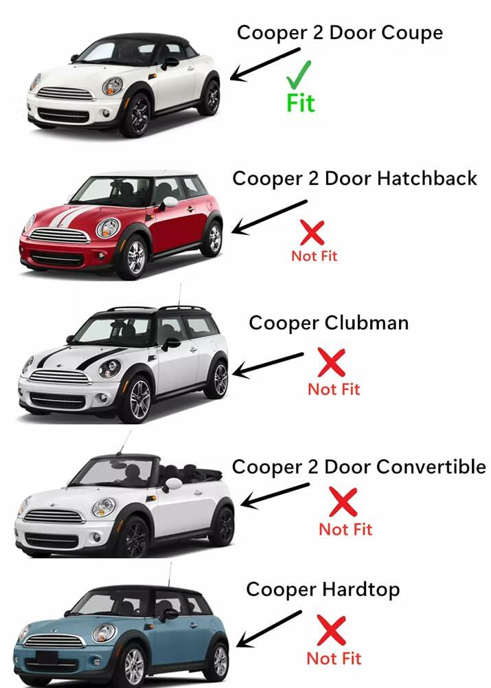 Tempered Driver Left Side Door Window Door Glass Compatible with Mini Cooper 2-Door Coupe 2012-2015 Models