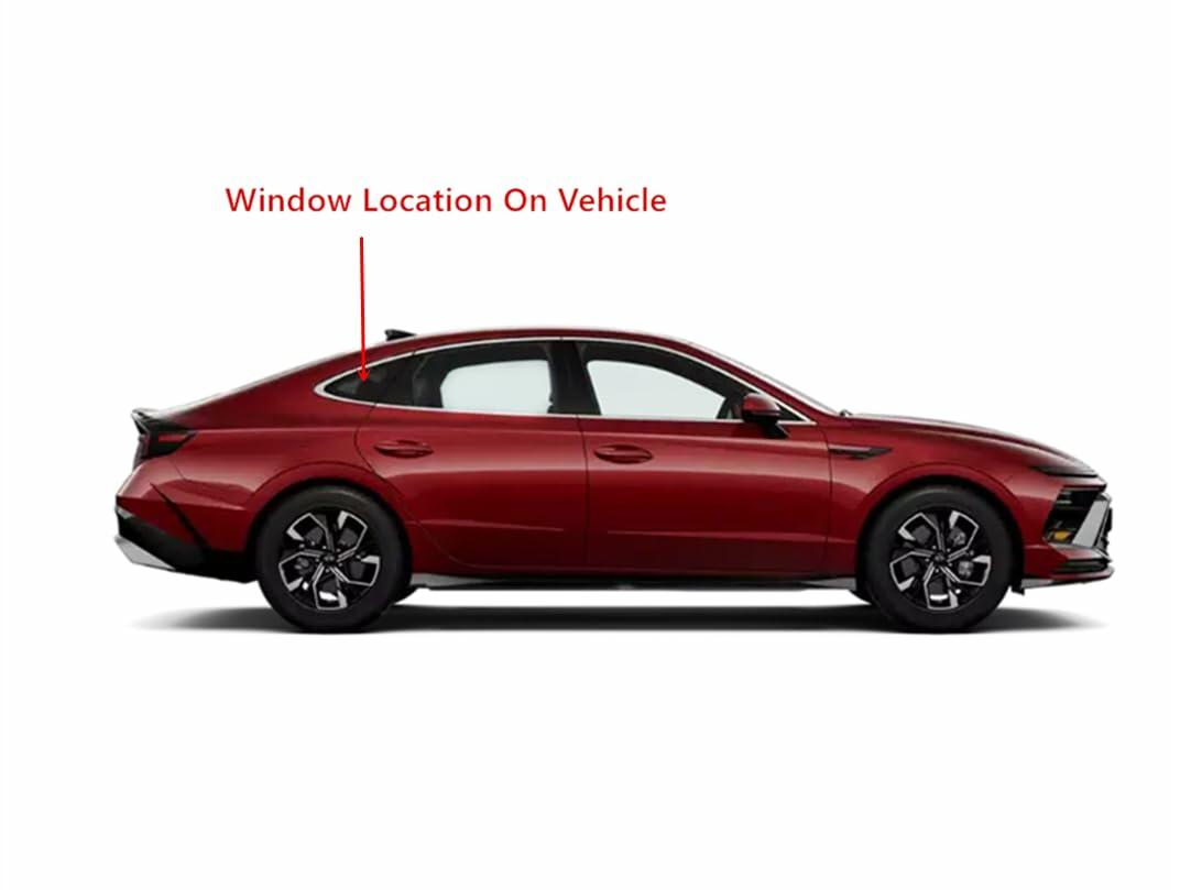 Tempered Passenger Right Side Rear Quarter Window Quarter Glass Compatible with Hyundai Sonata 2020-2026 Models